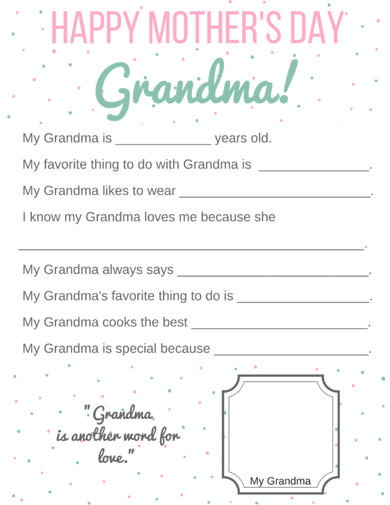 Mother's Day card for Grandma