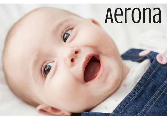 Cute baby girl with Welsh name Aerona