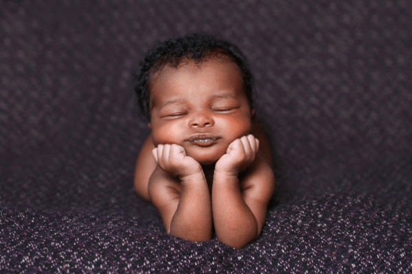 unique and cool sleeping newborn boy