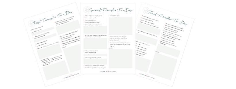 pregnancy planner trimester to-do sheets