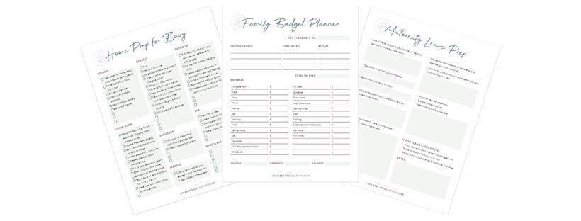 pregnancy planner baby prep sheets