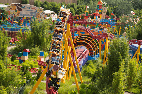 Slinky dog dash ride at Disney's Hollywood studios