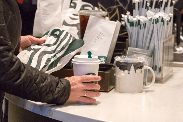 starbucks cup with frequently misspelled names