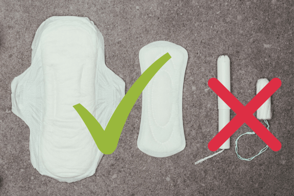 pads not tampons during postpartum six week recovery